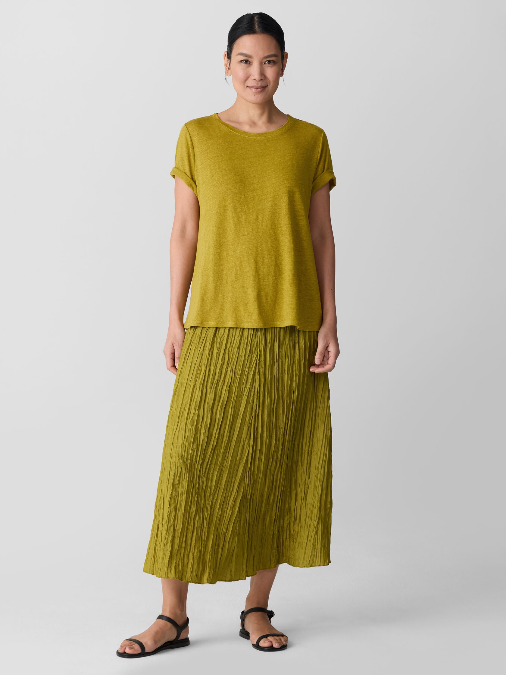 Organic Linen Jersey Crew Neck Tee