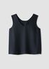 Silk Twill Curved V-Neck Tank