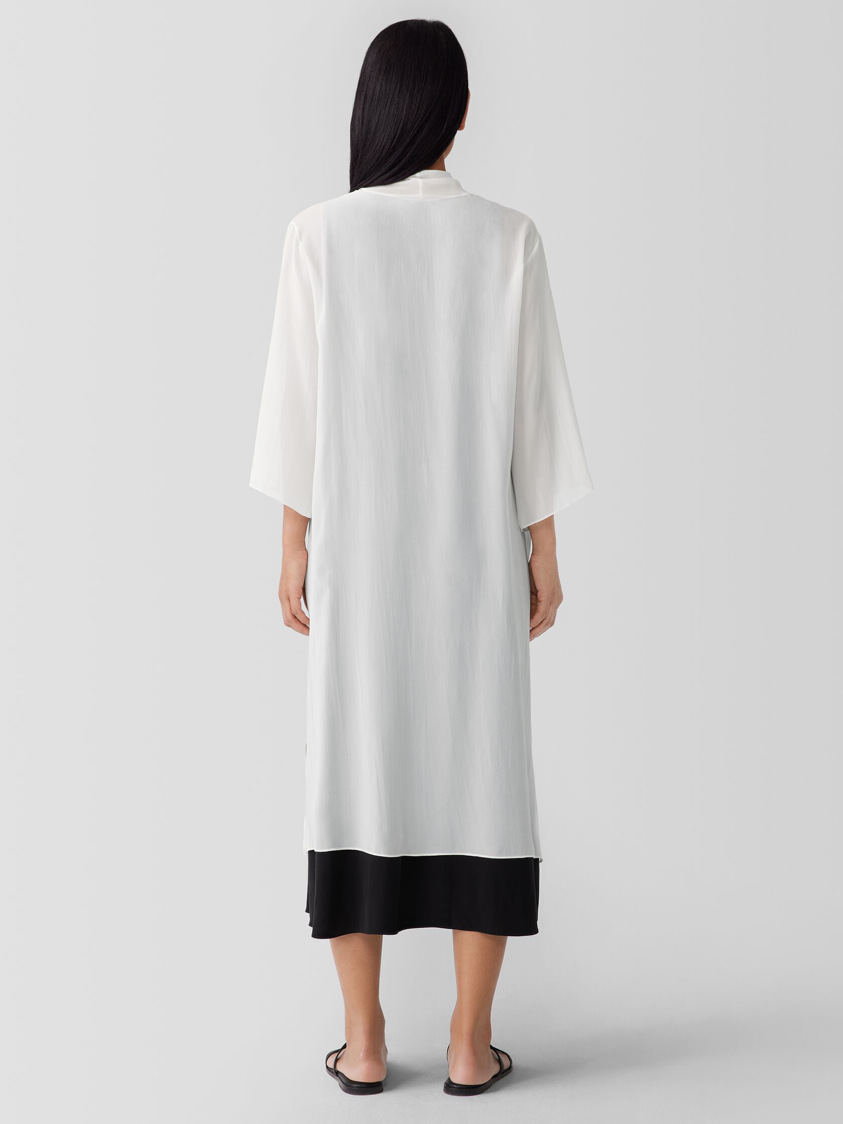Sheer Silk Georgette High Collar Jacket