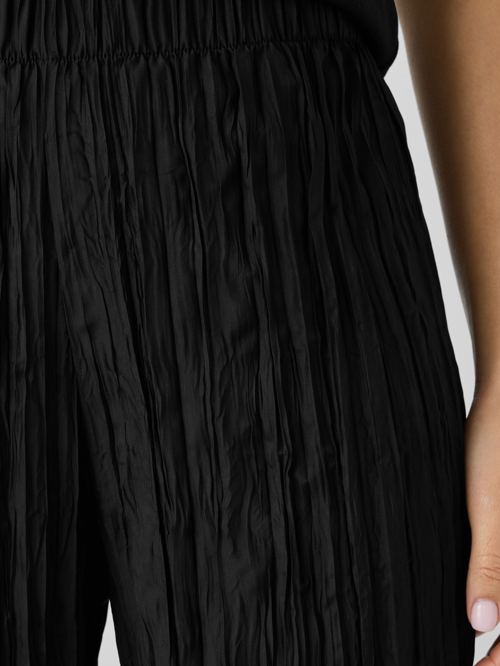 Crushed Silk Wide-Leg Pant