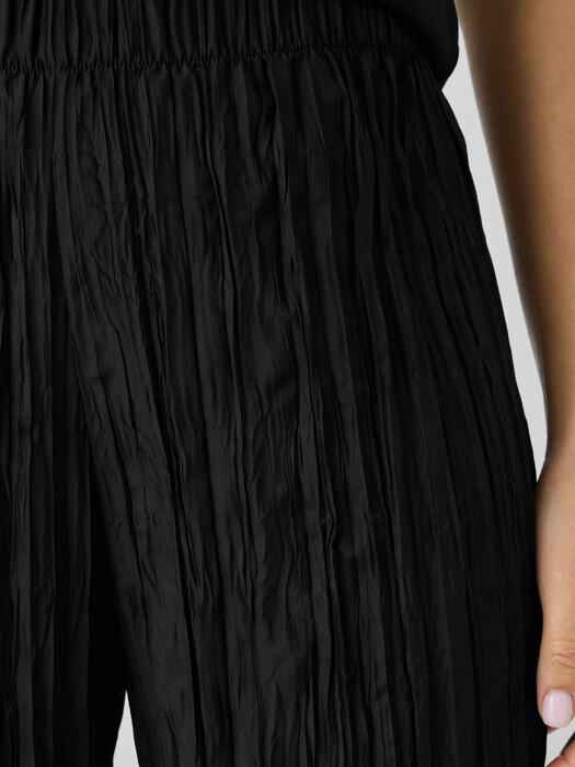 Crushed Silk Wide-Leg Pant