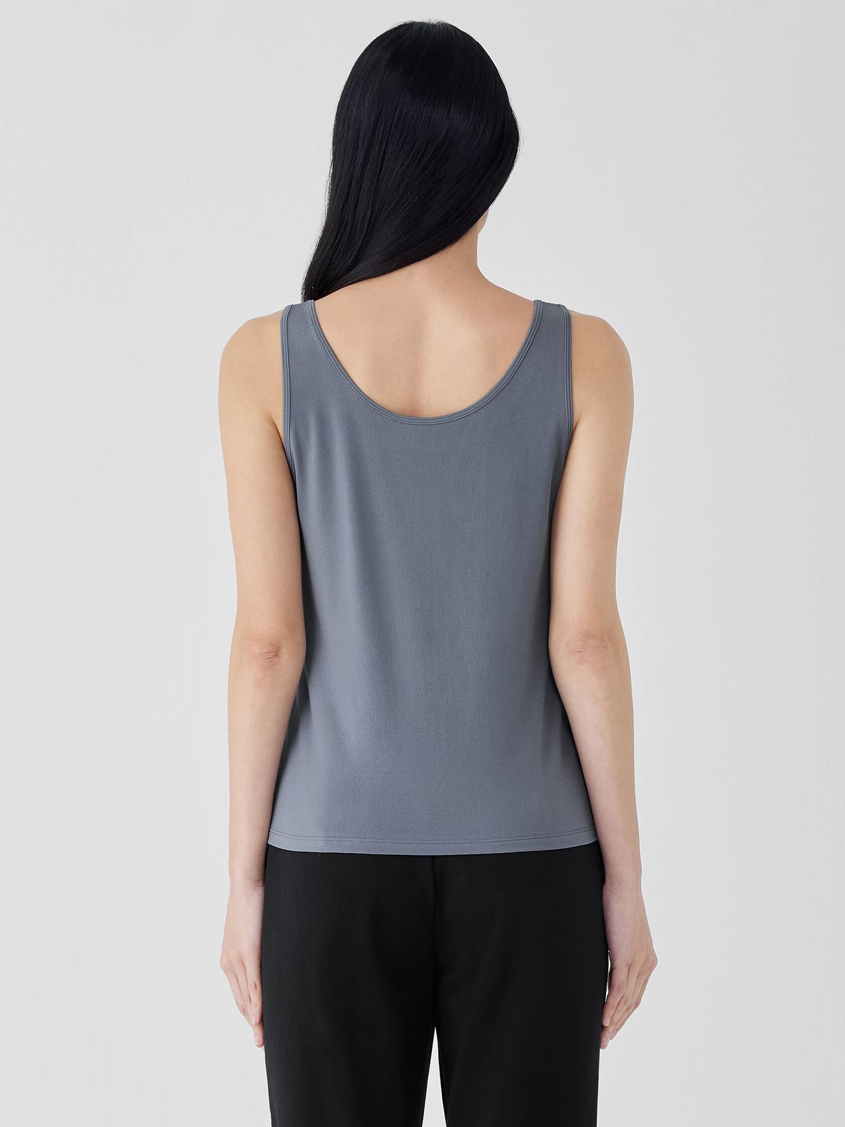 Stretch Silk Jersey Scoop Neck Tank