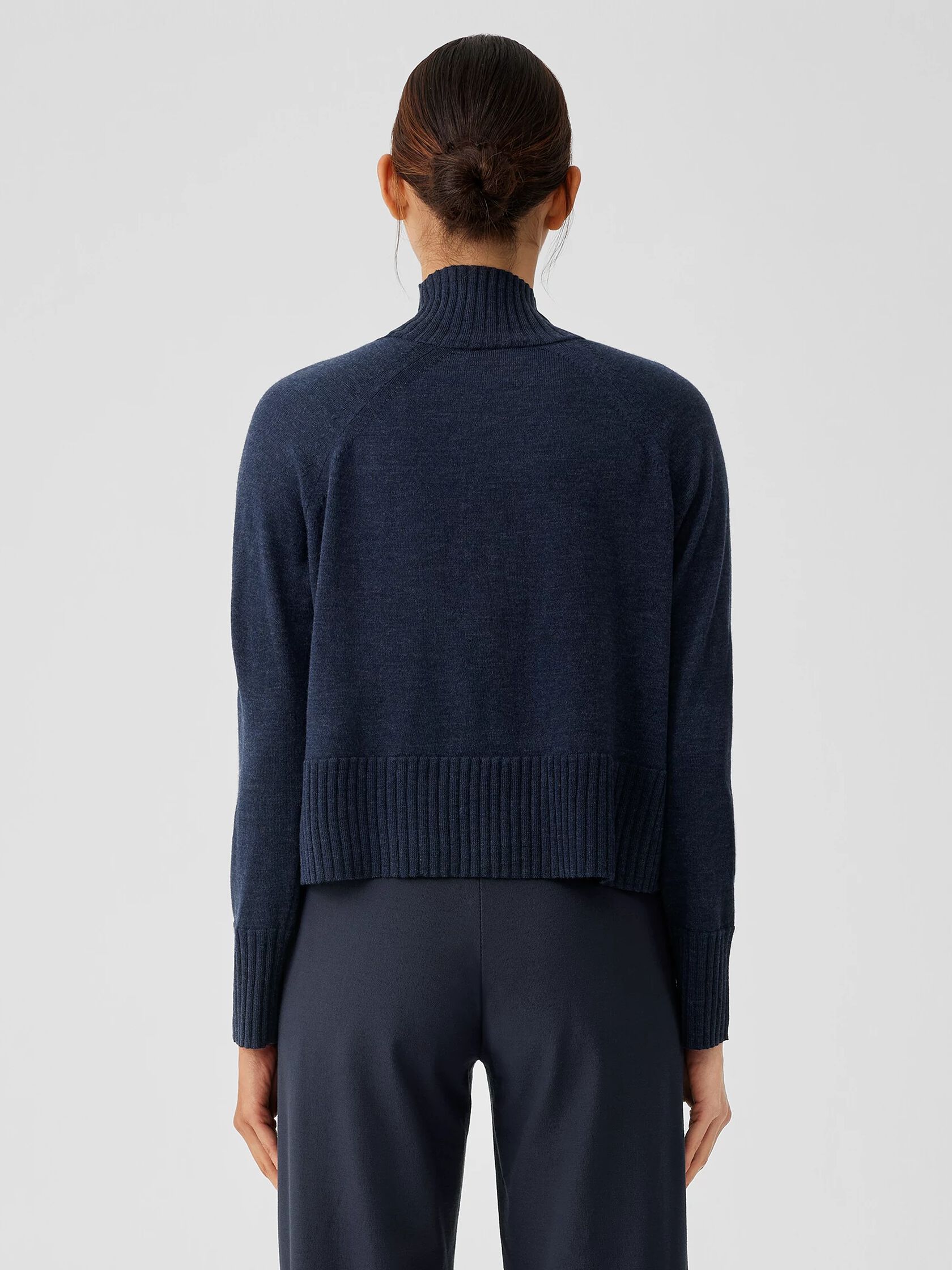 Merino Jersey Turtleneck Top in Regenerative Wool