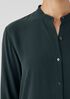 Silk Georgette Crepe Mandarin Collar Shirt