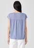 Organic Linen Jersey Shirred-Back Top