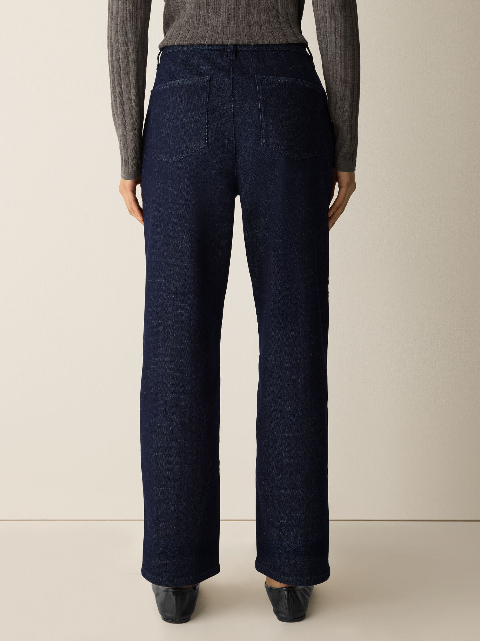 Cotton Stretch Denim Straight Jean
