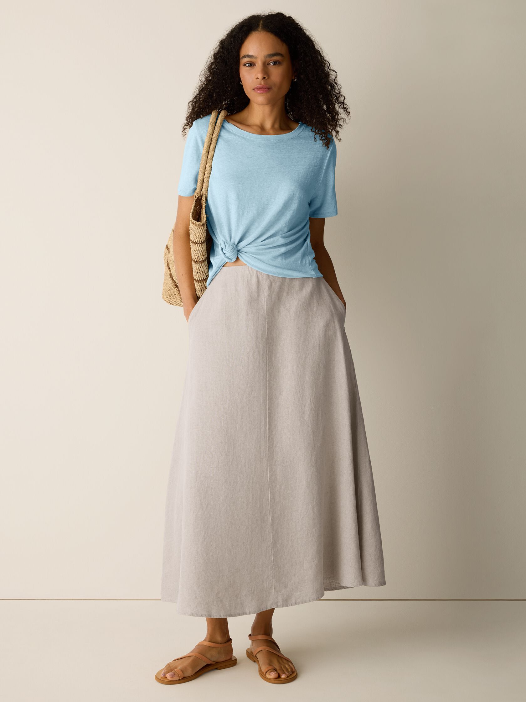 Organic Linen Jersey Crew Neck Tee