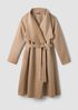 Lustrous Wool Drape Neck Coat