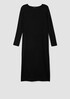 Stretch Jersey Knit Jewel Neck Dress