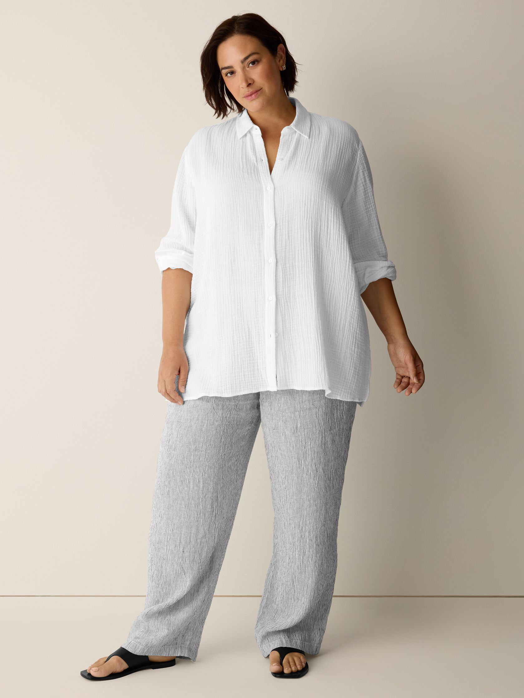 Organic Cotton Lofty Gauze Classic Collar Shirt