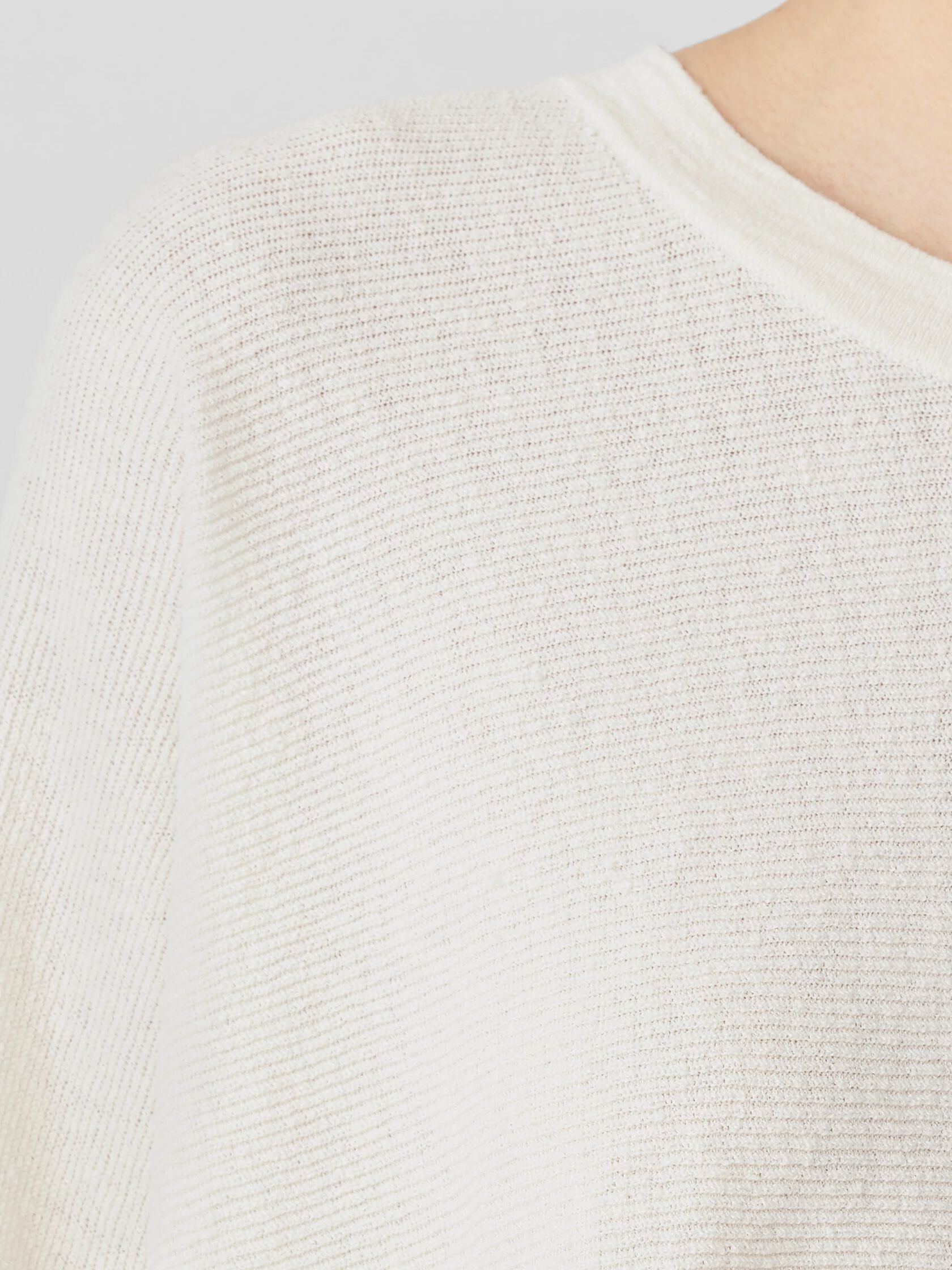 Linen Crepe Stretch Crew Neck Top