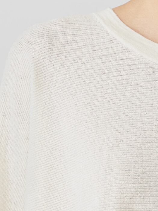 Linen Crepe Stretch Crew Neck Top