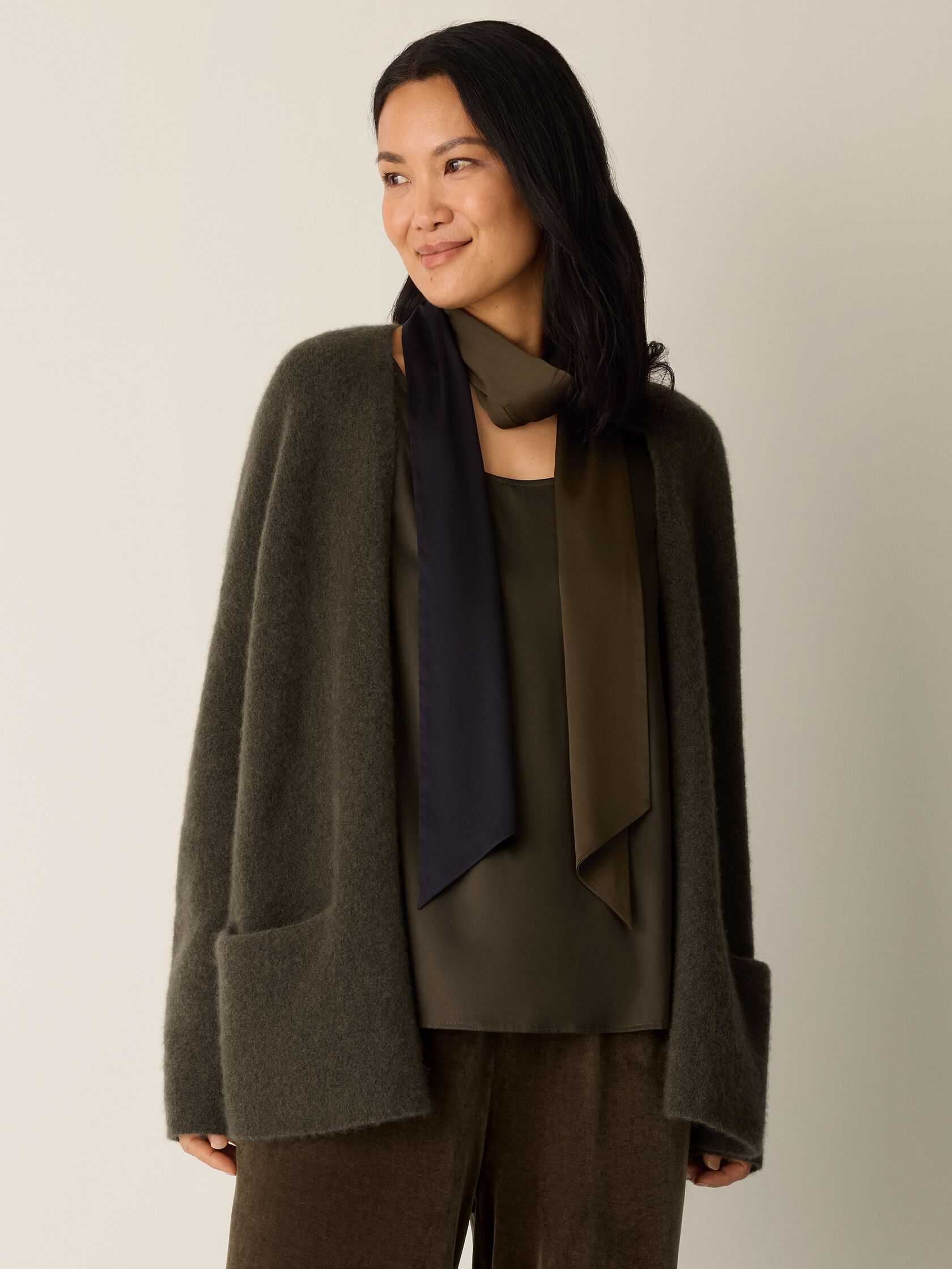 Ombré Silk Charmeuse Double Tie Scarf