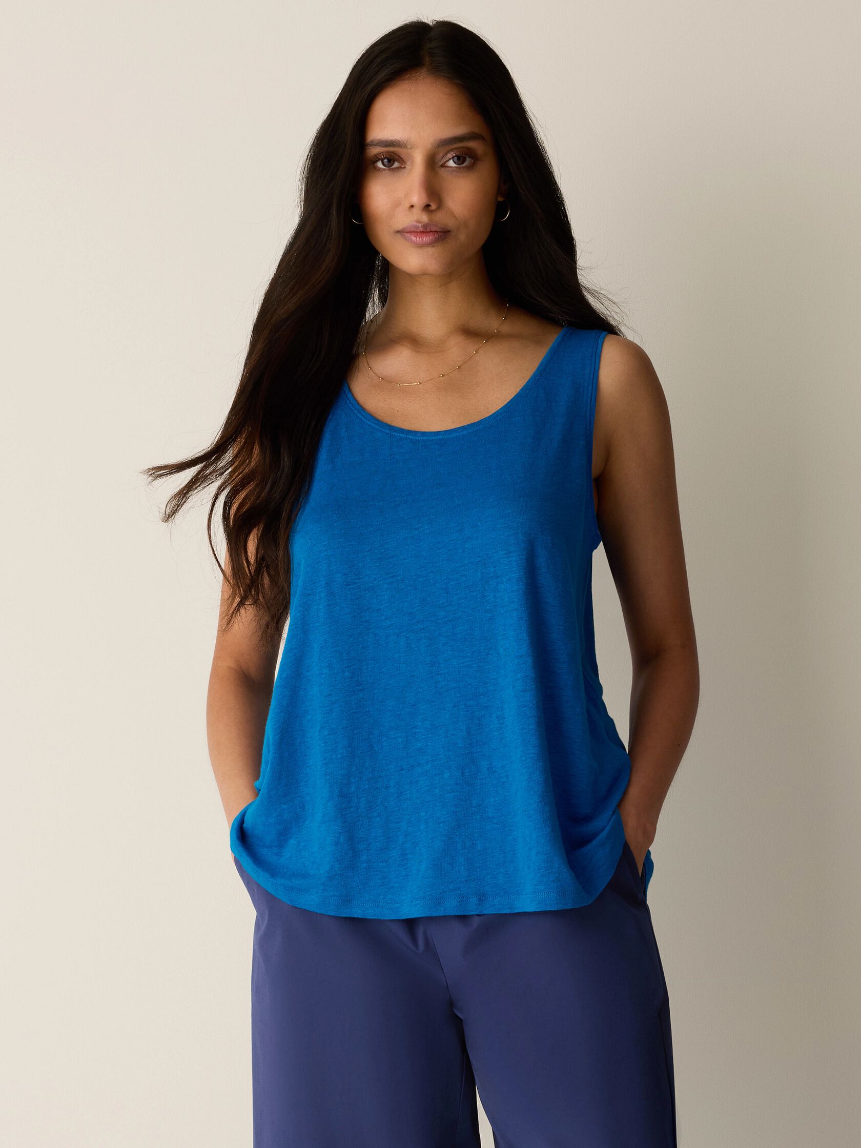 Organic Linen Jersey Scoop Neck Tank