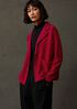 Fine Felted Wool Notch Collar Cardigan in Regenerative Wool