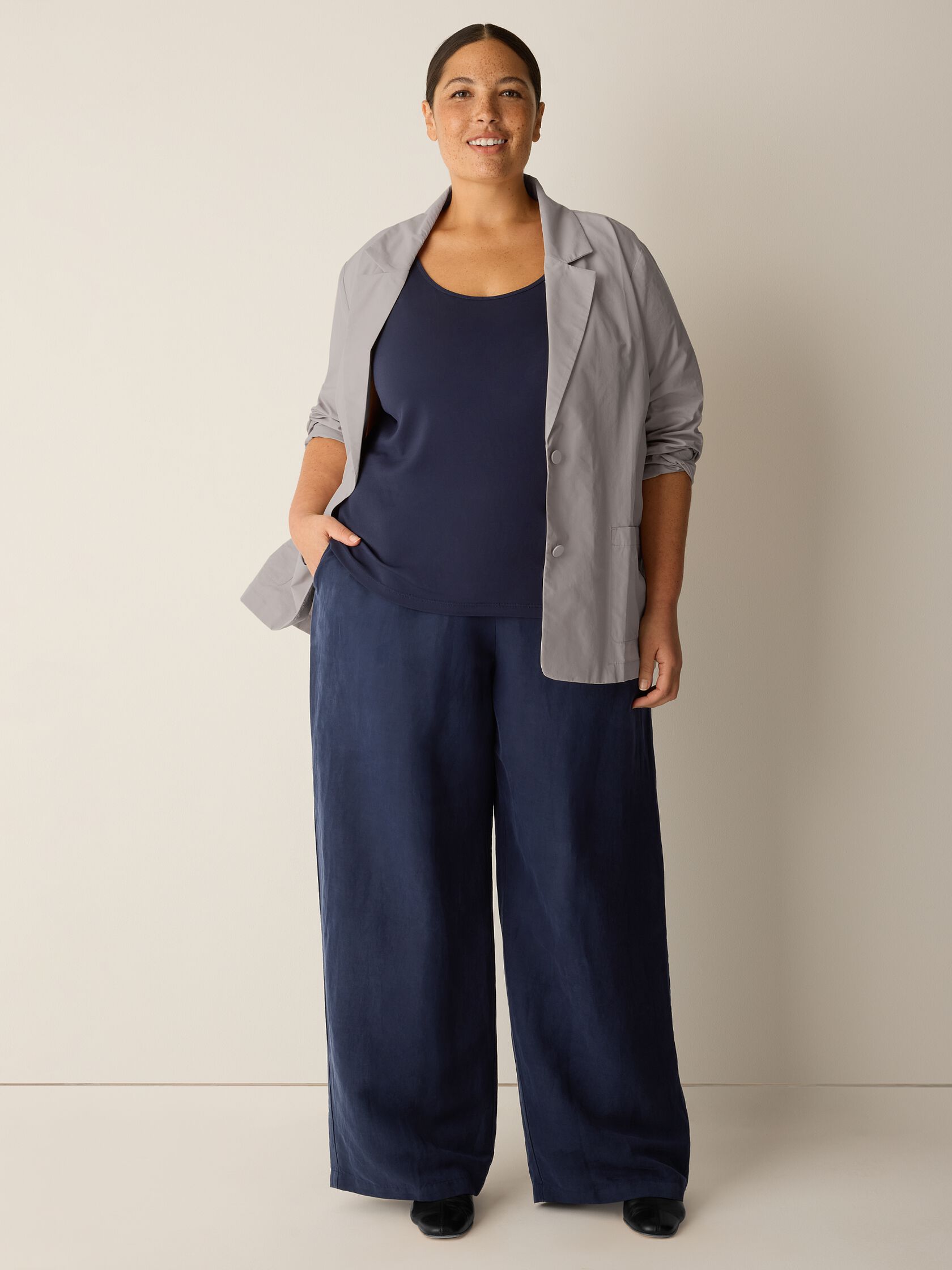 Stretch Silk Jersey Scoop Neck Tank