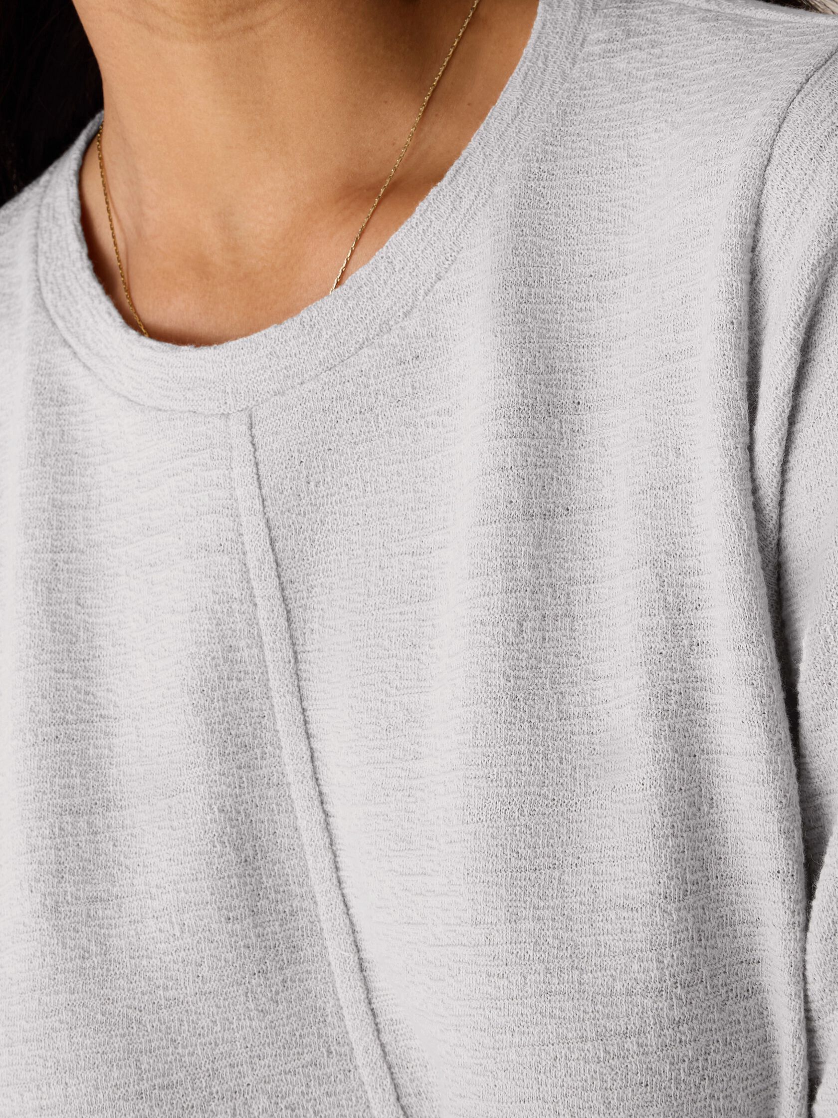 Organic Cotton Jacquard Crew Neck Top