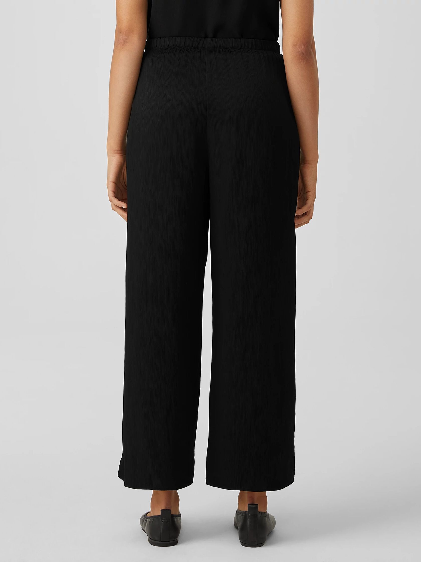 Textured Cupro Wide-Leg Pant