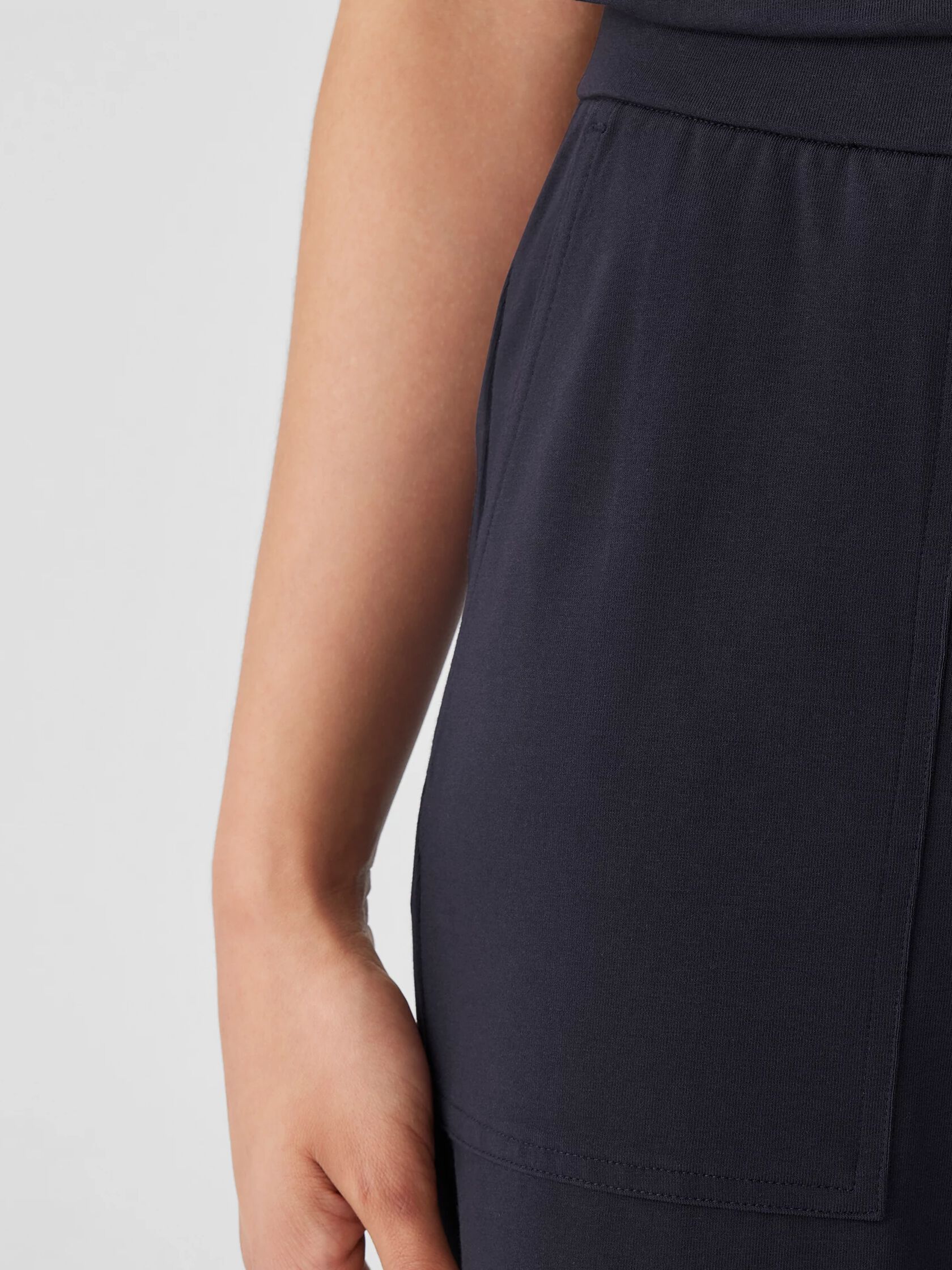 Pima Cotton Stretch Jersey Wide-Leg Pant