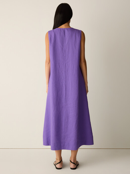 Eileen Fisher Women's Sleeveless V-Neck Dress - Petun - Size M Eileen Fisher Women's Sleeveless V-Neck Dress - Petun - Size M
