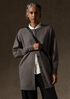Fine Felted Wool Long Cardigan in Regenerative Wool