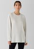 Textured Stretch Rib Round Neck Long-Sleeve Top