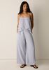 Striped Organic Cotton Gauze Wide-Leg Pant