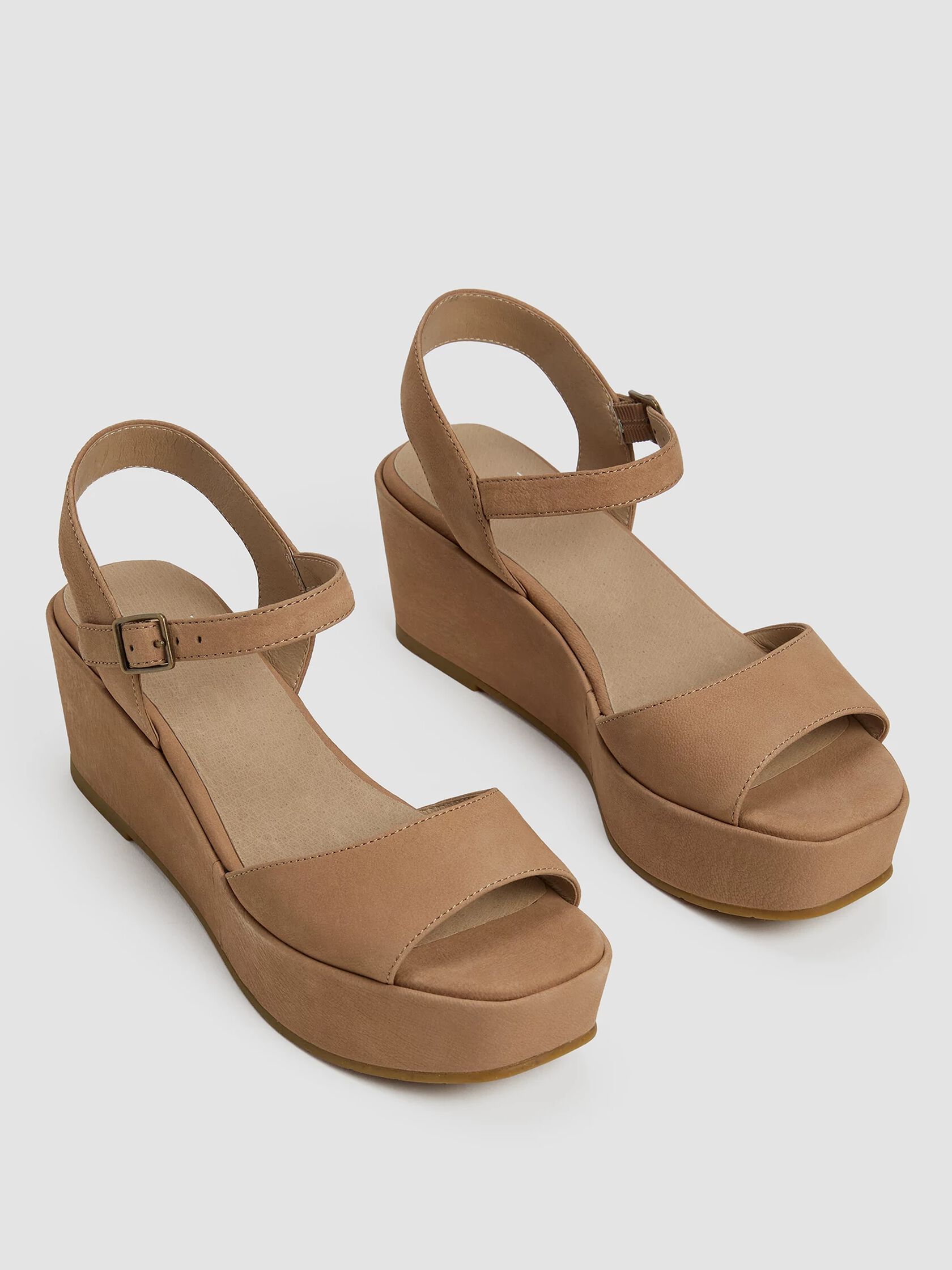 Mime Tumbled Nubuck Platform Sandal