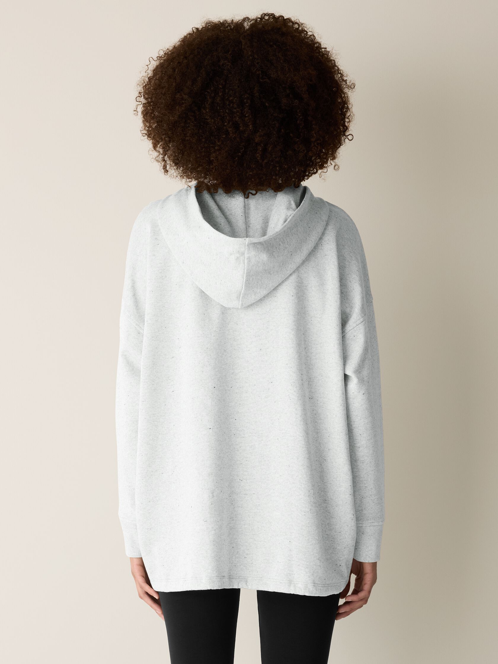 Heathered Fleece Hooded Long Top