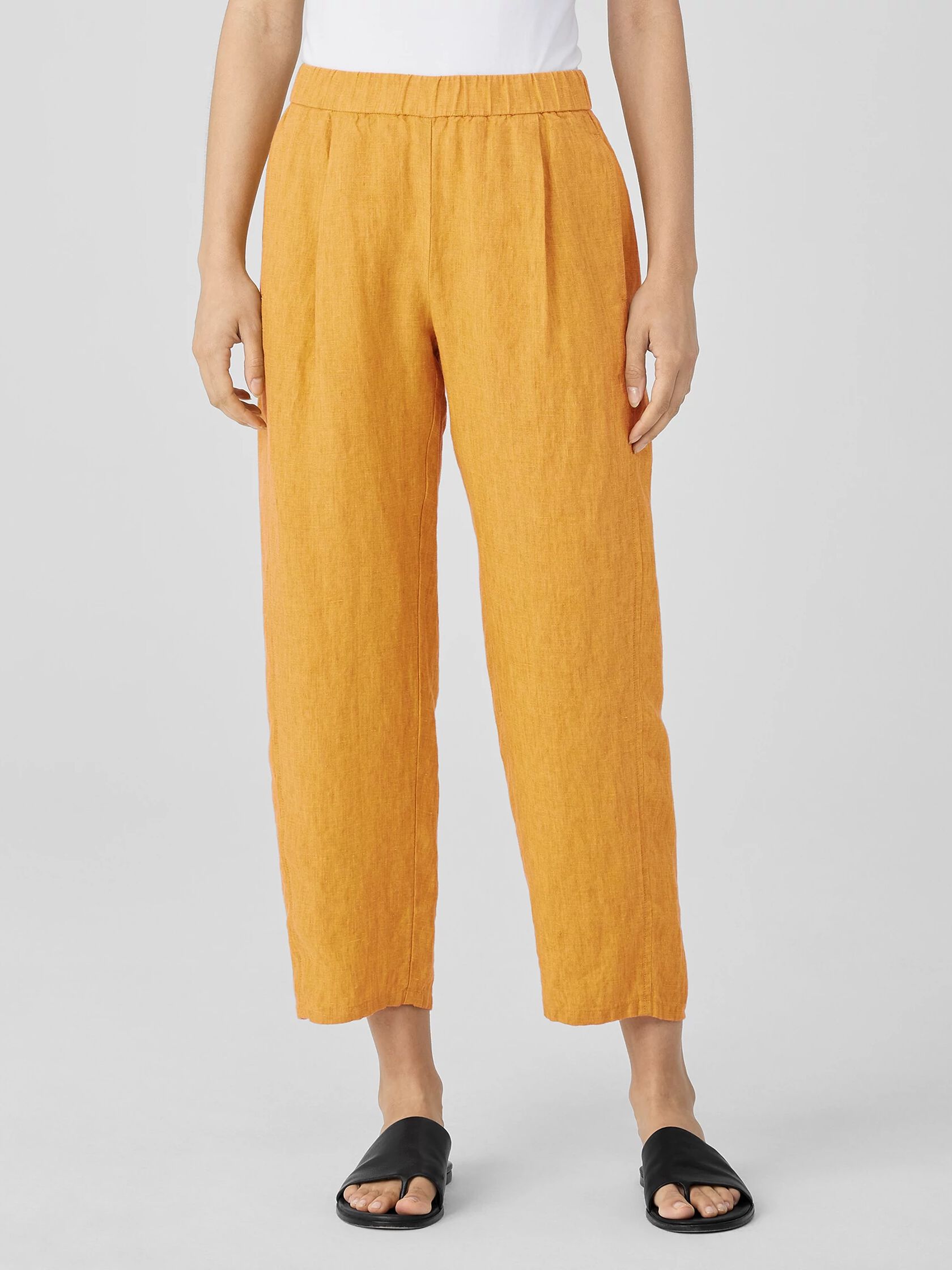 Washed Organic Linen Delave Lantern Pant