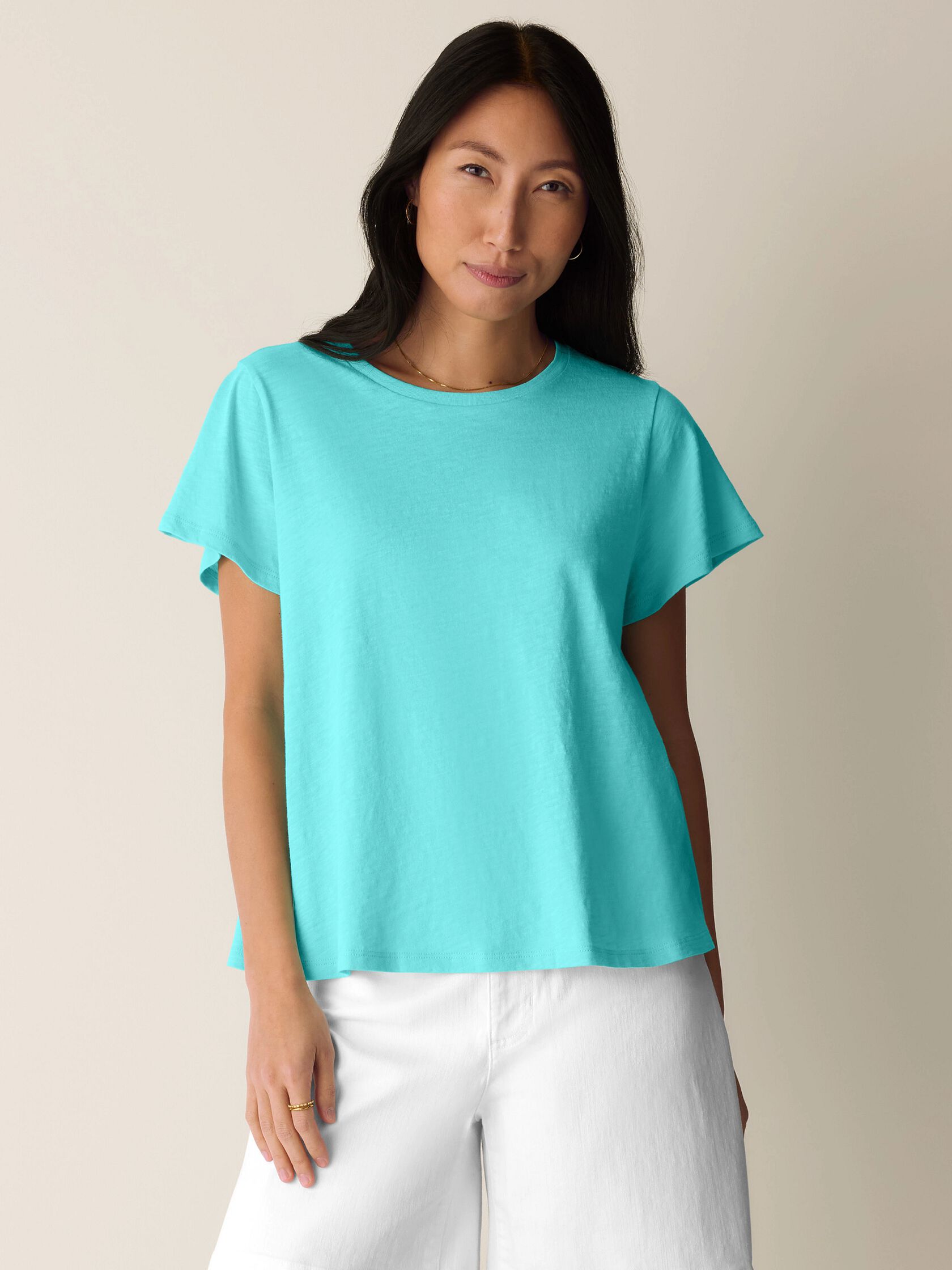 Organic Cotton Slubby Jersey Crew Neck Tee