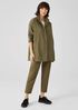 Organic Cotton Hemp Stand Collar Long Jacket