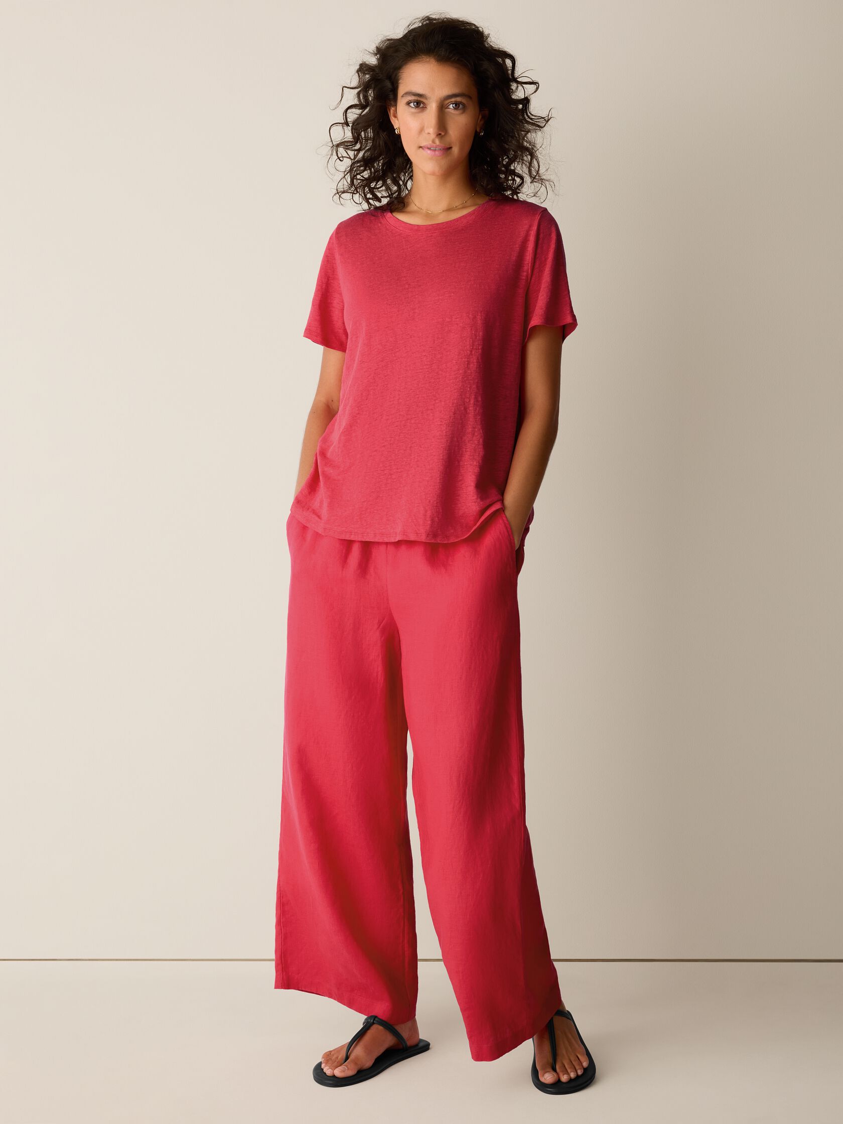 Organic Linen Jersey Crew Neck Tee