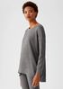 Waffle Stretch Knit Crew Neck Top