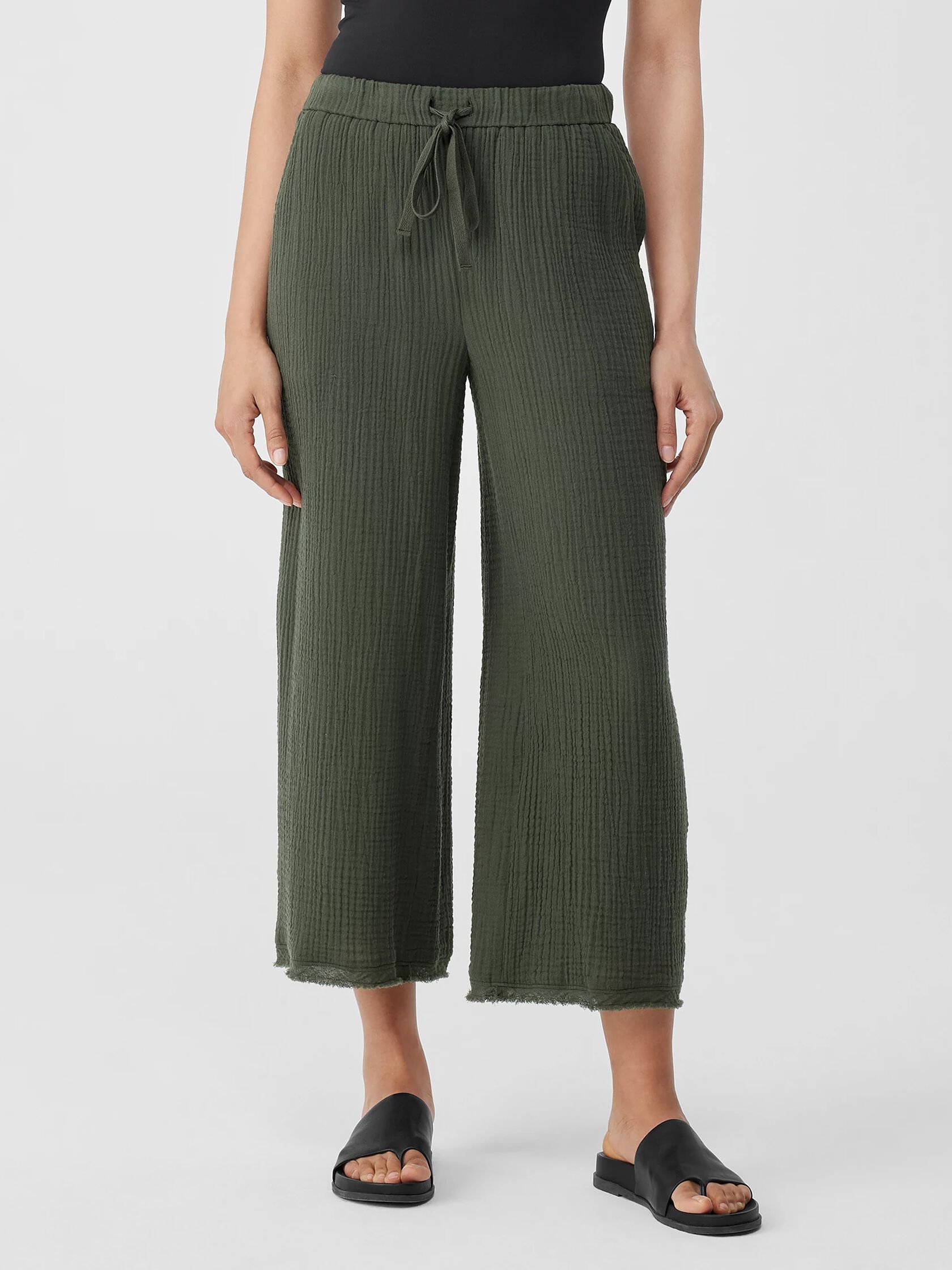 Organic Cotton Gauze Wide-Leg Pant