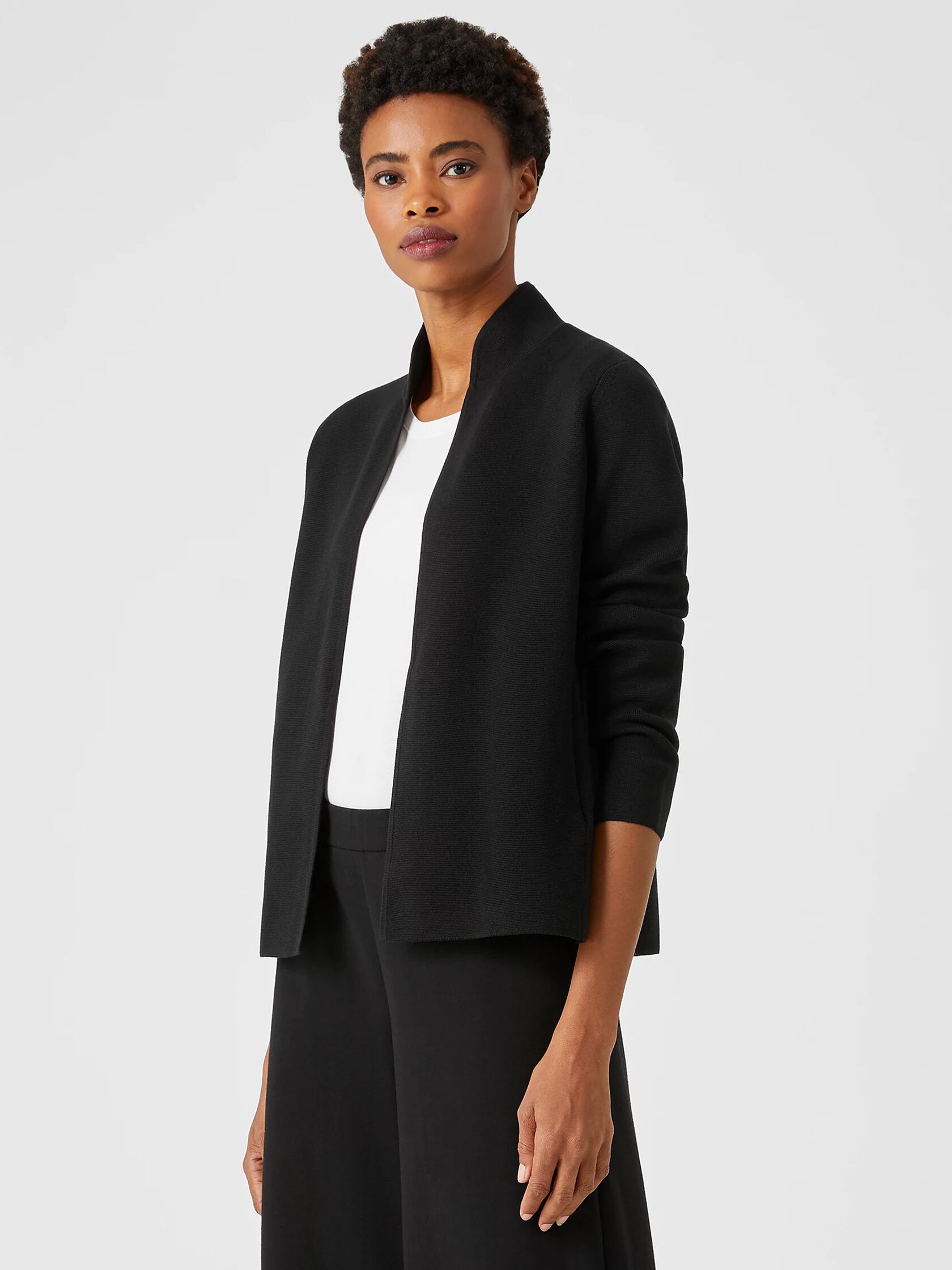 Silk u0026 Organic Cotton Interlock Shaped Jacket | EILEEN FISHER
