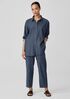 Airy Organic Cotton Twill Classic Collar Long Shirt