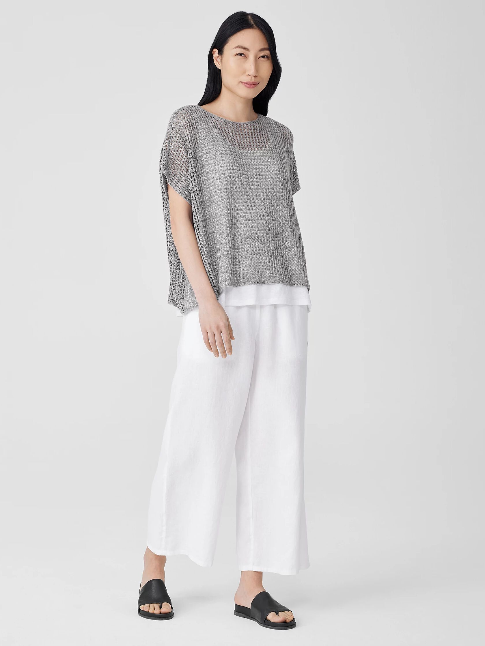 Organic Linen Délavé Bateau Neck Top