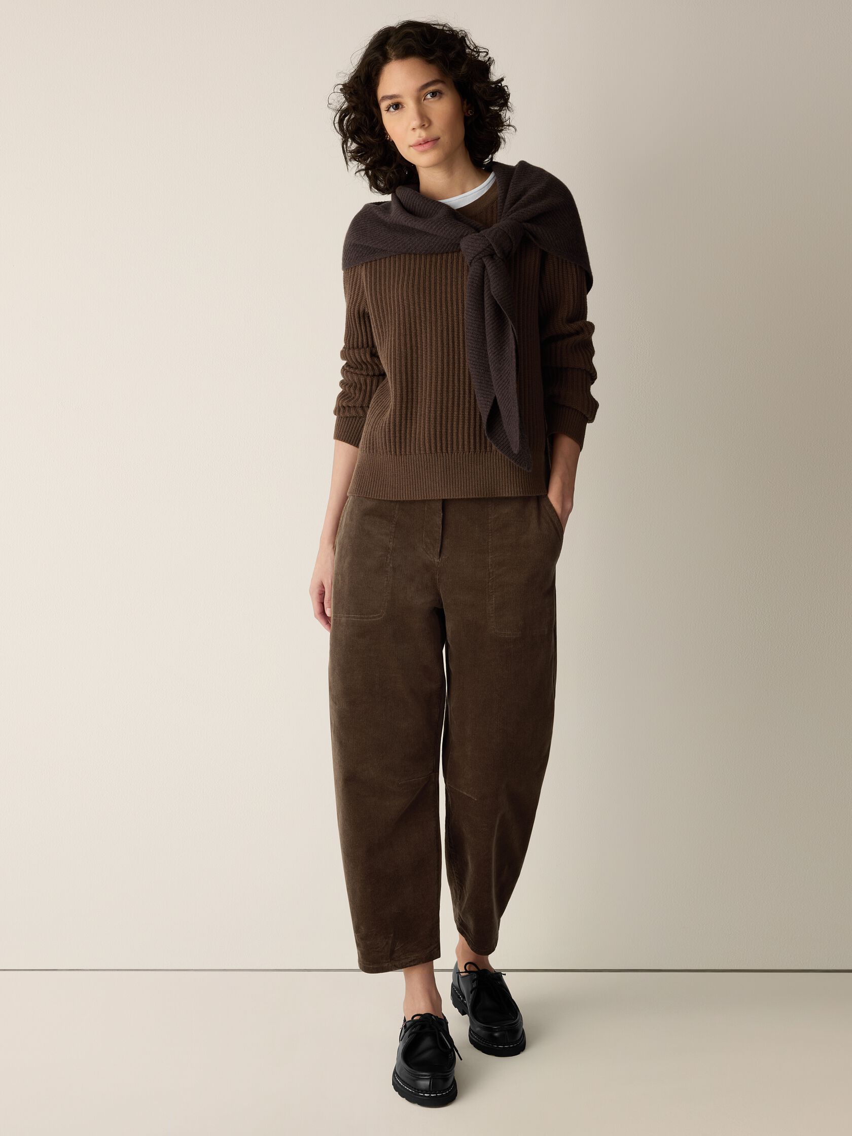Italian Merino Crew Neck Top in Regenerative Wool