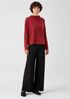 Sueded Cupro Knit Funnel Neck Box-Top