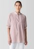 Washed Organic Cotton Poplin Stand Collar Top