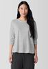 Striped Organic Linen Jersey Long-Sleeve Tee