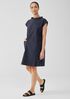 Organic Cotton Pucker Mock Neck Dress