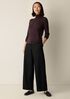 Sheer Cotton Blend Knit Turtleneck Top
