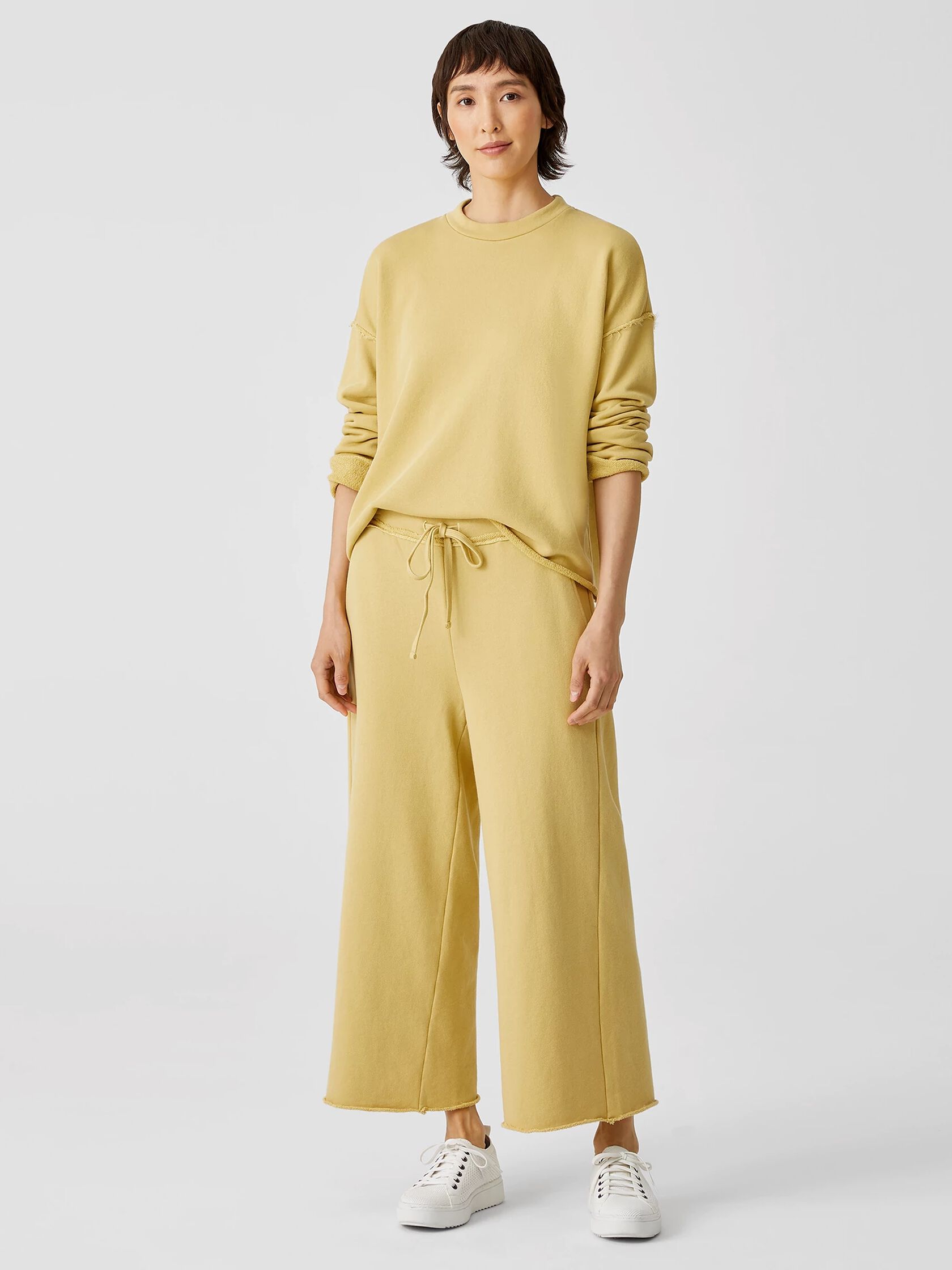 Organic Cotton French Terry Wide-Leg Pant