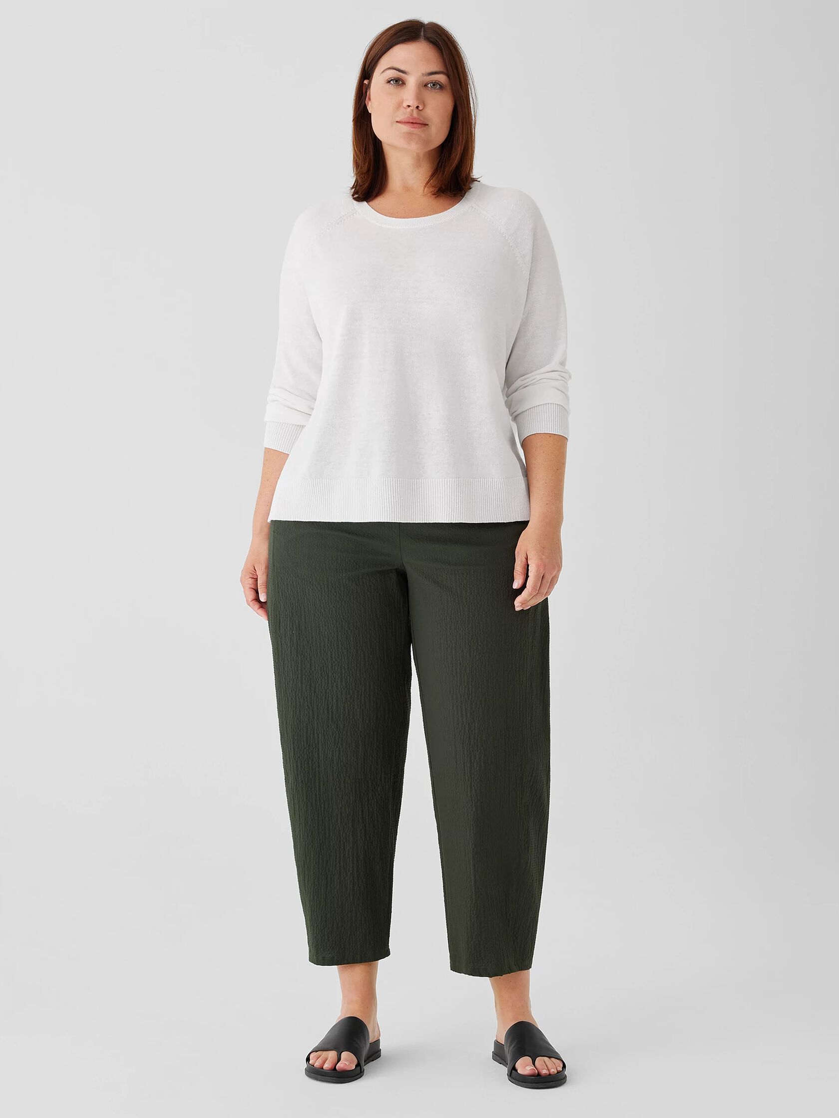Organic Linen Cotton Raglan-Sleeve Top