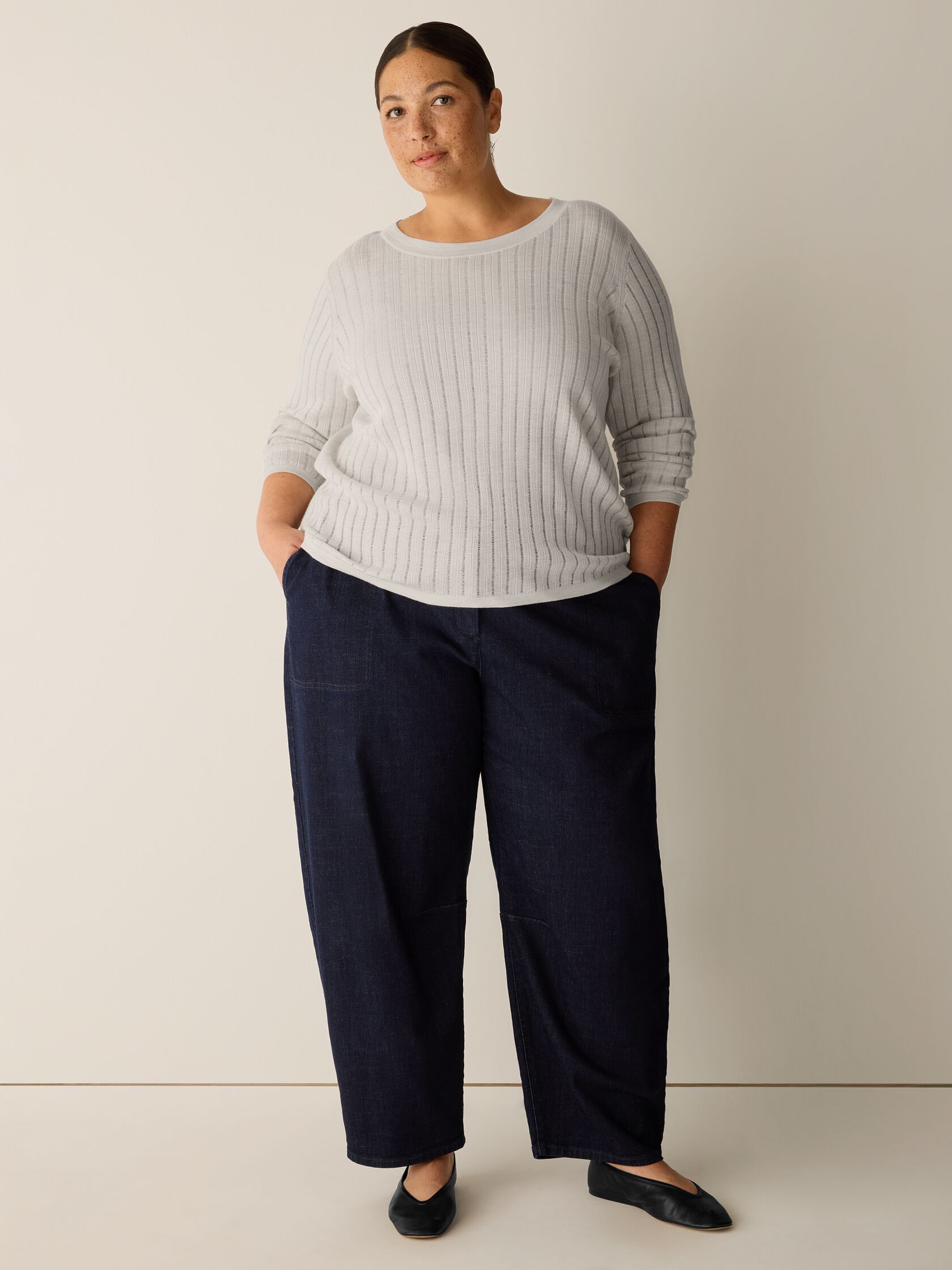 Superfine Merino Crew Neck Top in Regenerative Wool