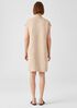 Linen Blend Mandarin Collar Shirtdress