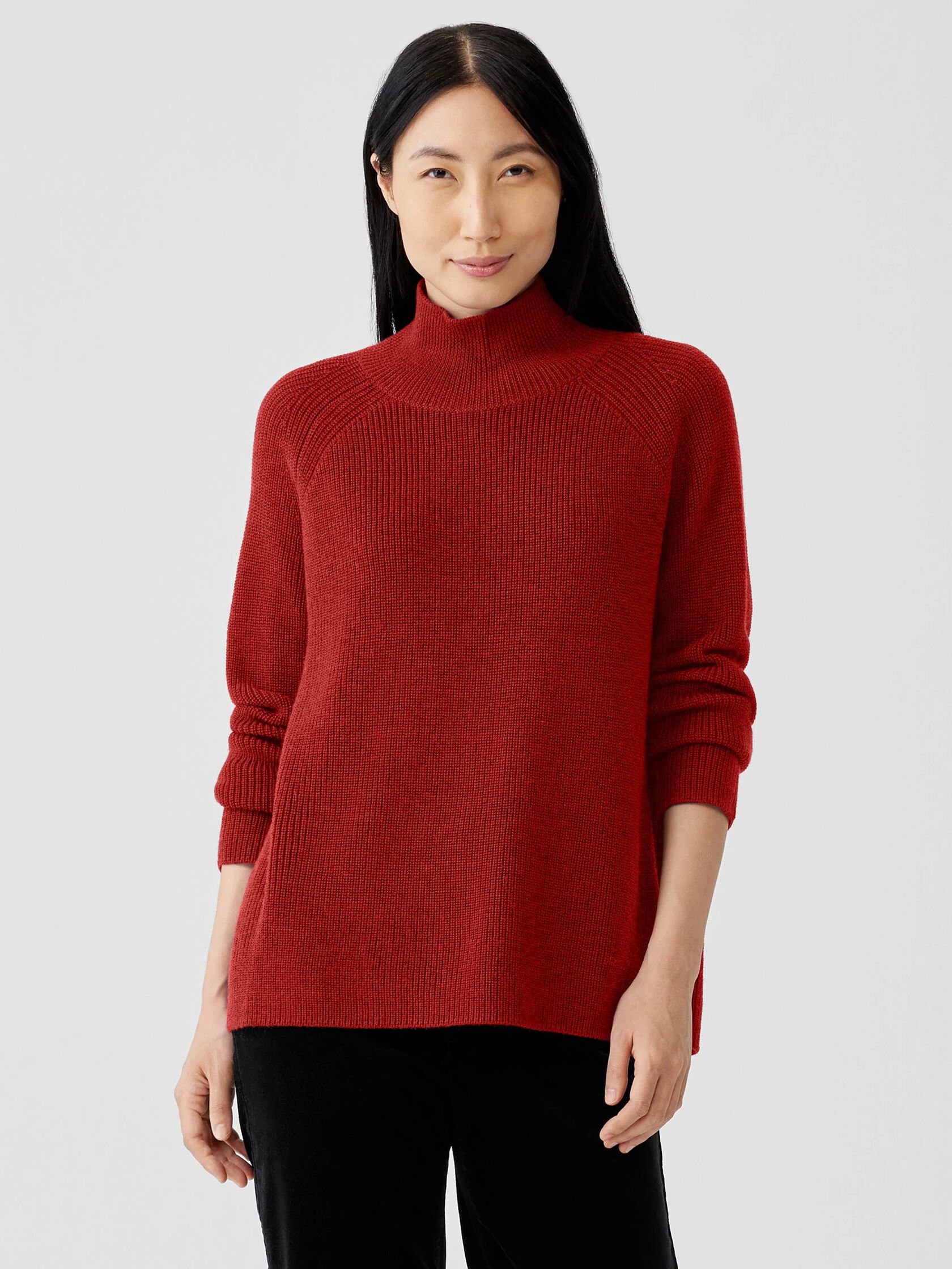 Merino Turtleneck Top in Regenerative Wool