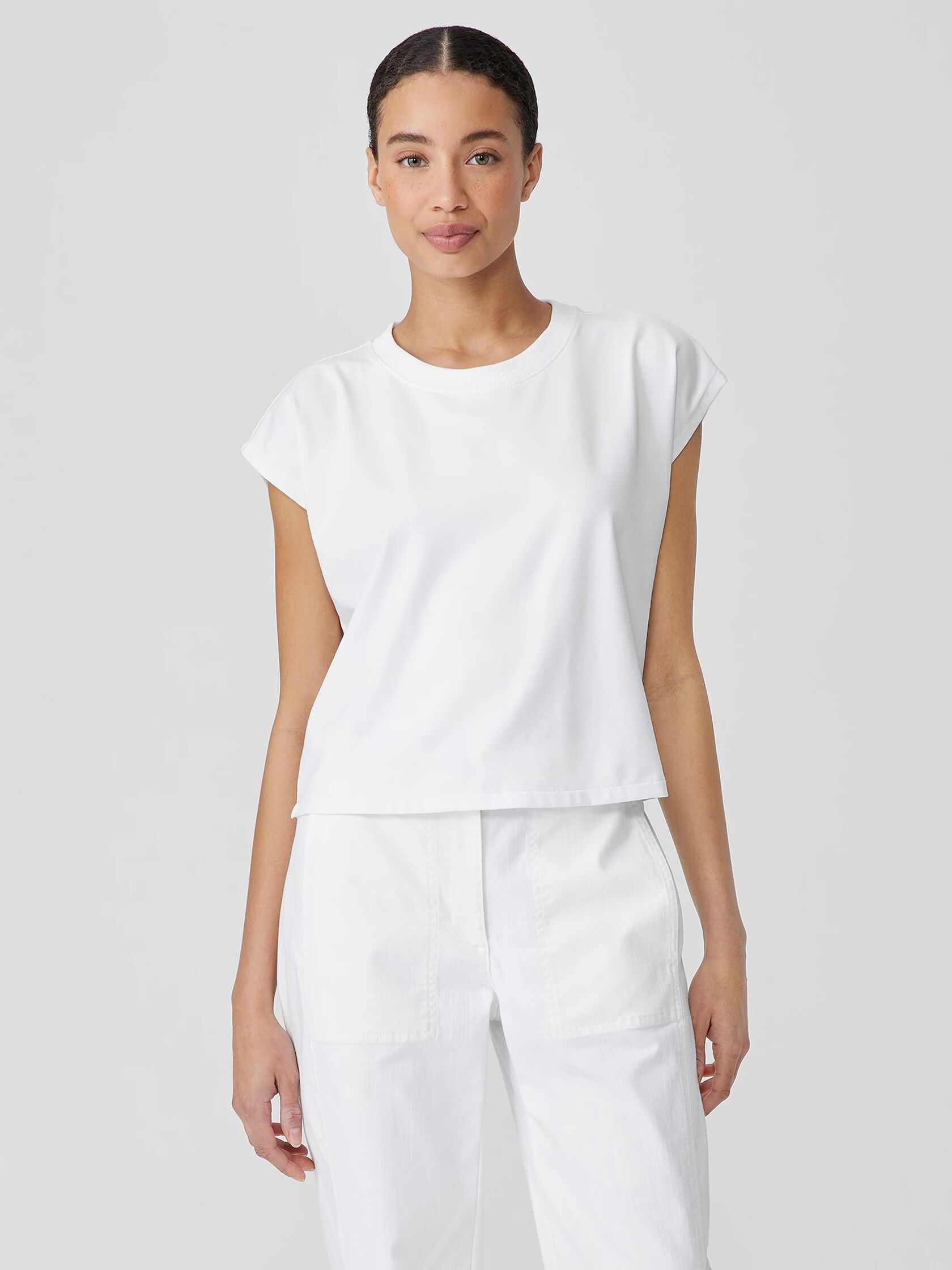 Pima Cotton Stretch Jersey Square Top